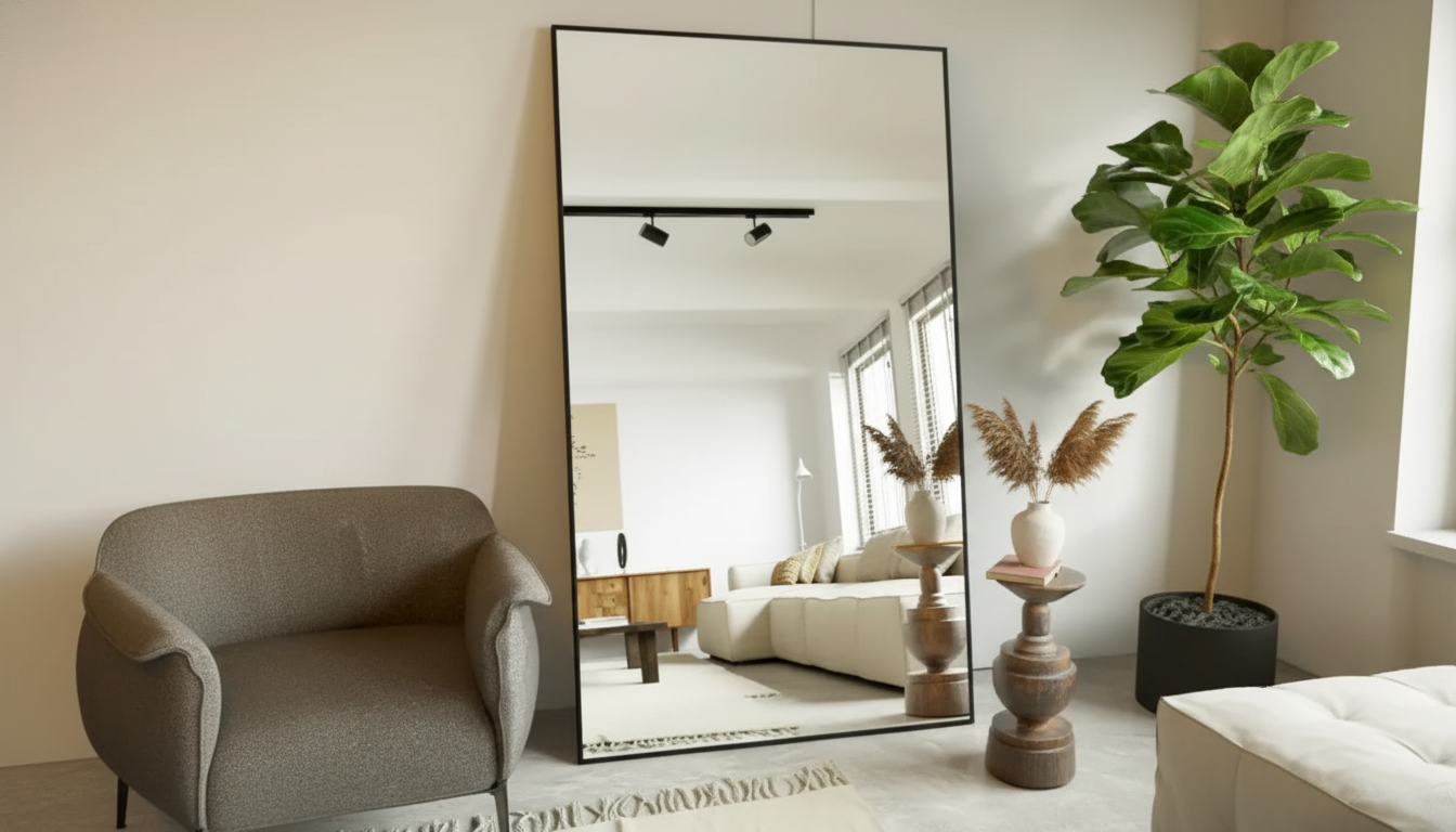 Full-Length Floor Mirror with Stand: Size, Safety, Placement